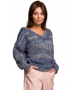 Kolorowy damski sweter S-XL BK048 Niebieski