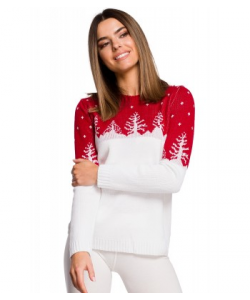 Świąteczny sweter choinki MXS05 czerwony  3