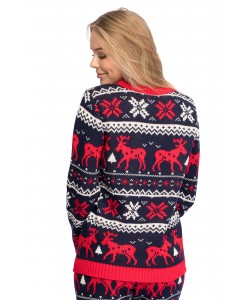 Świąteczny sweter w renifery LA091